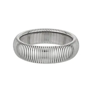 Charlotte Ribbed Bangle (Silver)