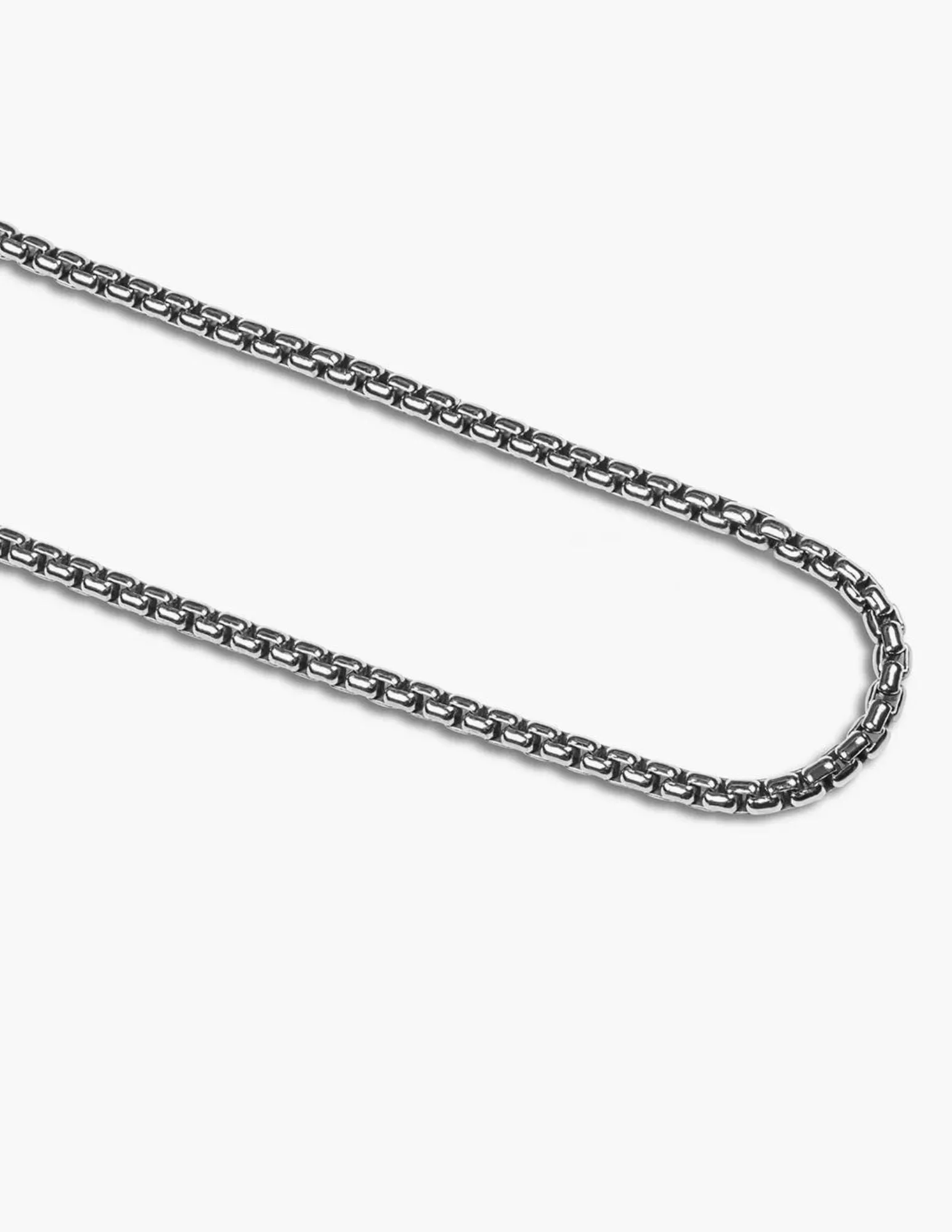 Classic Box Chain Necklace In Black Rhodium Silver 4MM