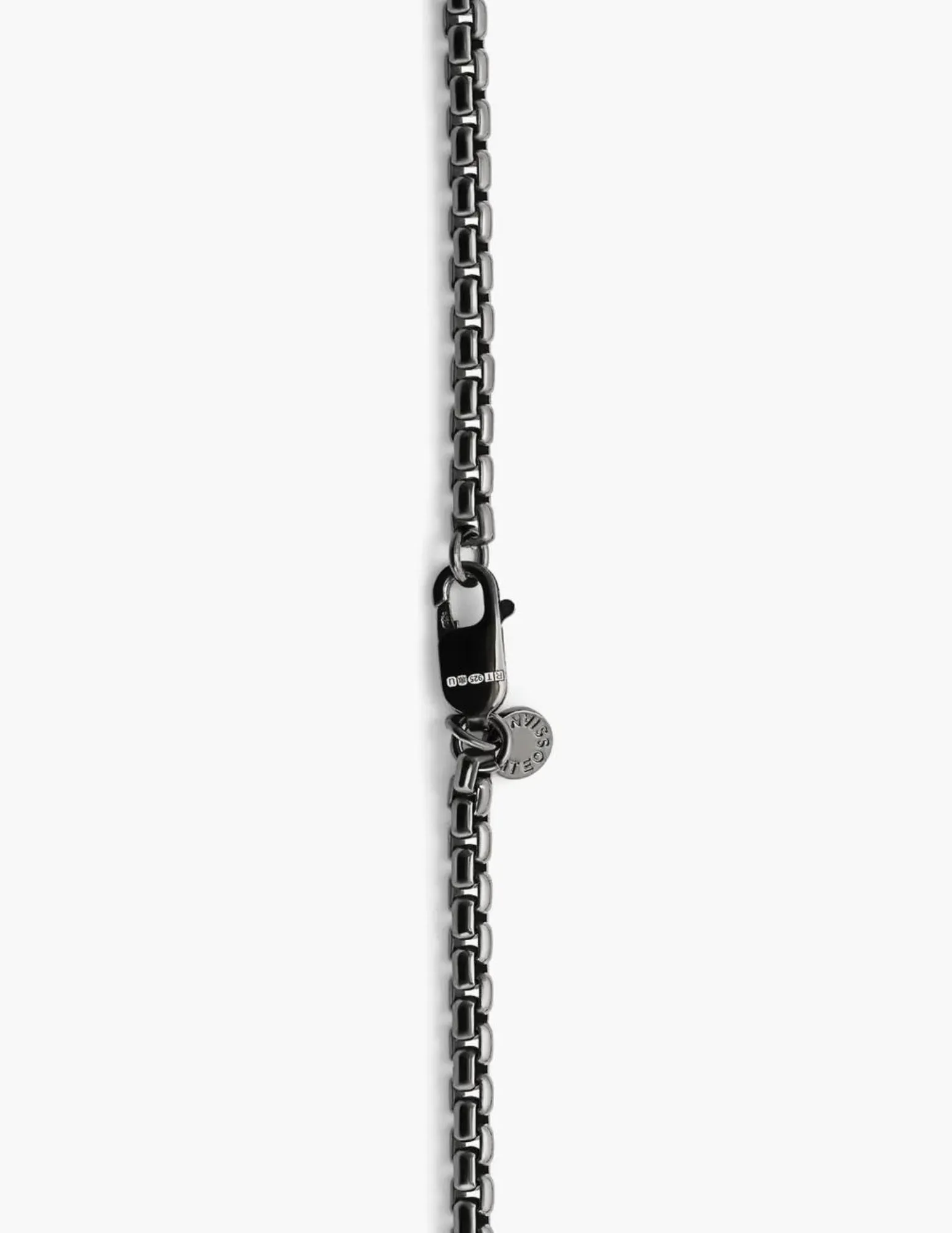 Classic Box Chain Necklace In Black Rhodium Silver 4MM