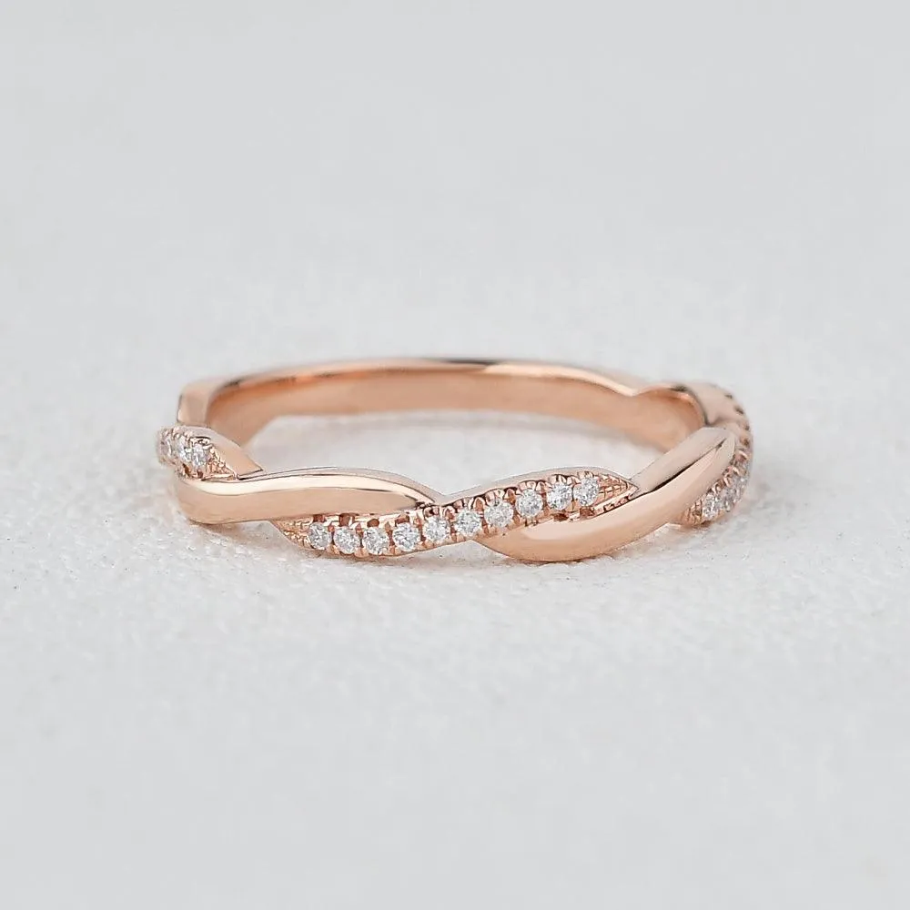 Colorless Infinity Moissanite Wedding Band