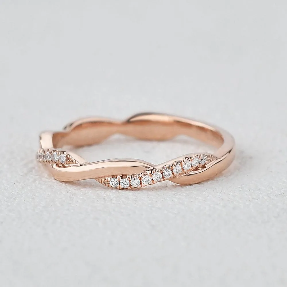 Colorless Infinity Moissanite Wedding Band