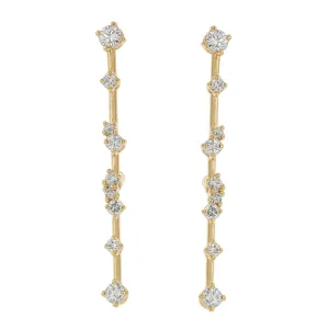 Constellation 0.76ct Diamonds Drop Earrings in 18K Yellow Gold