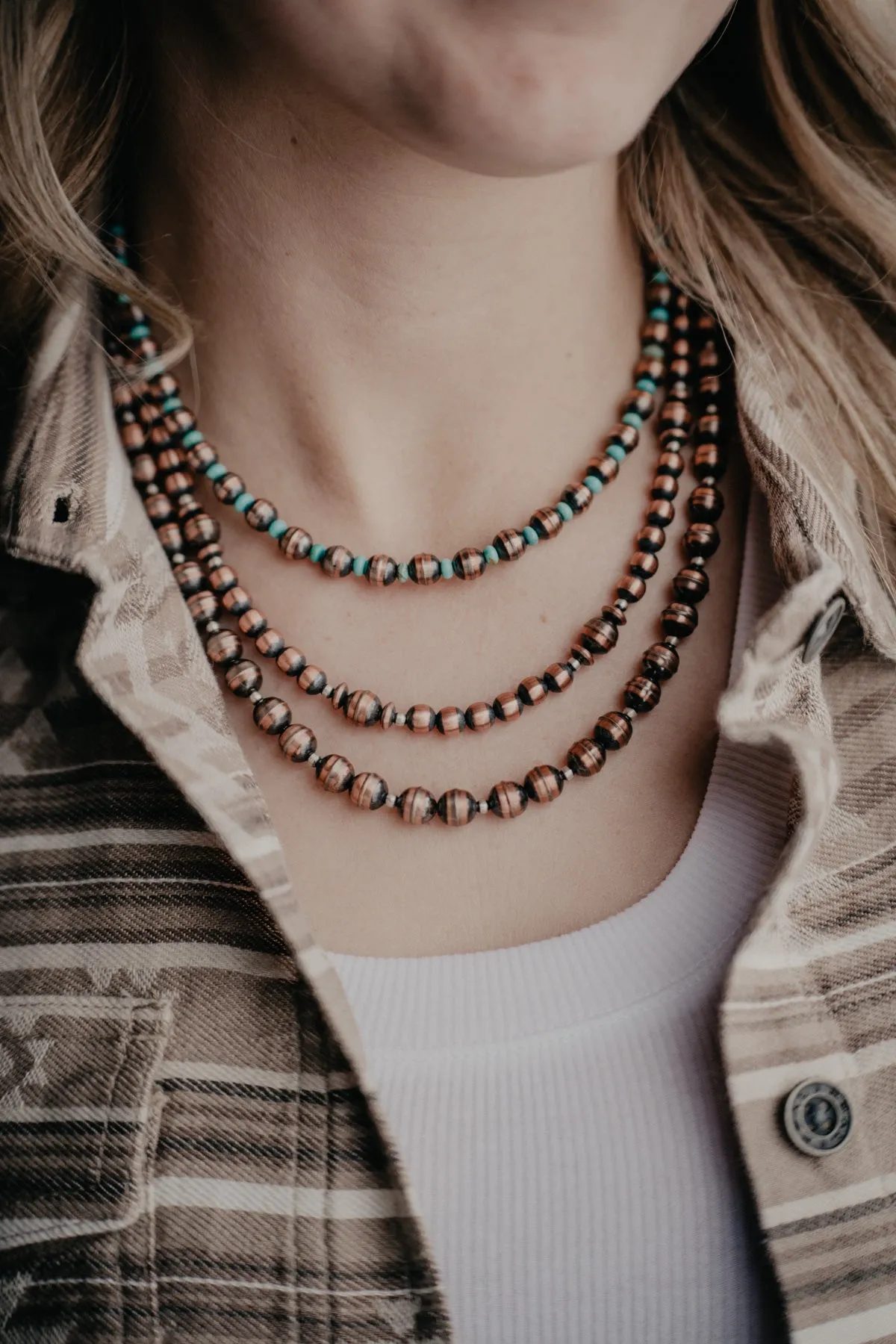 Copper Navajo Pearl Necklace (Varying Lengths and Styles)