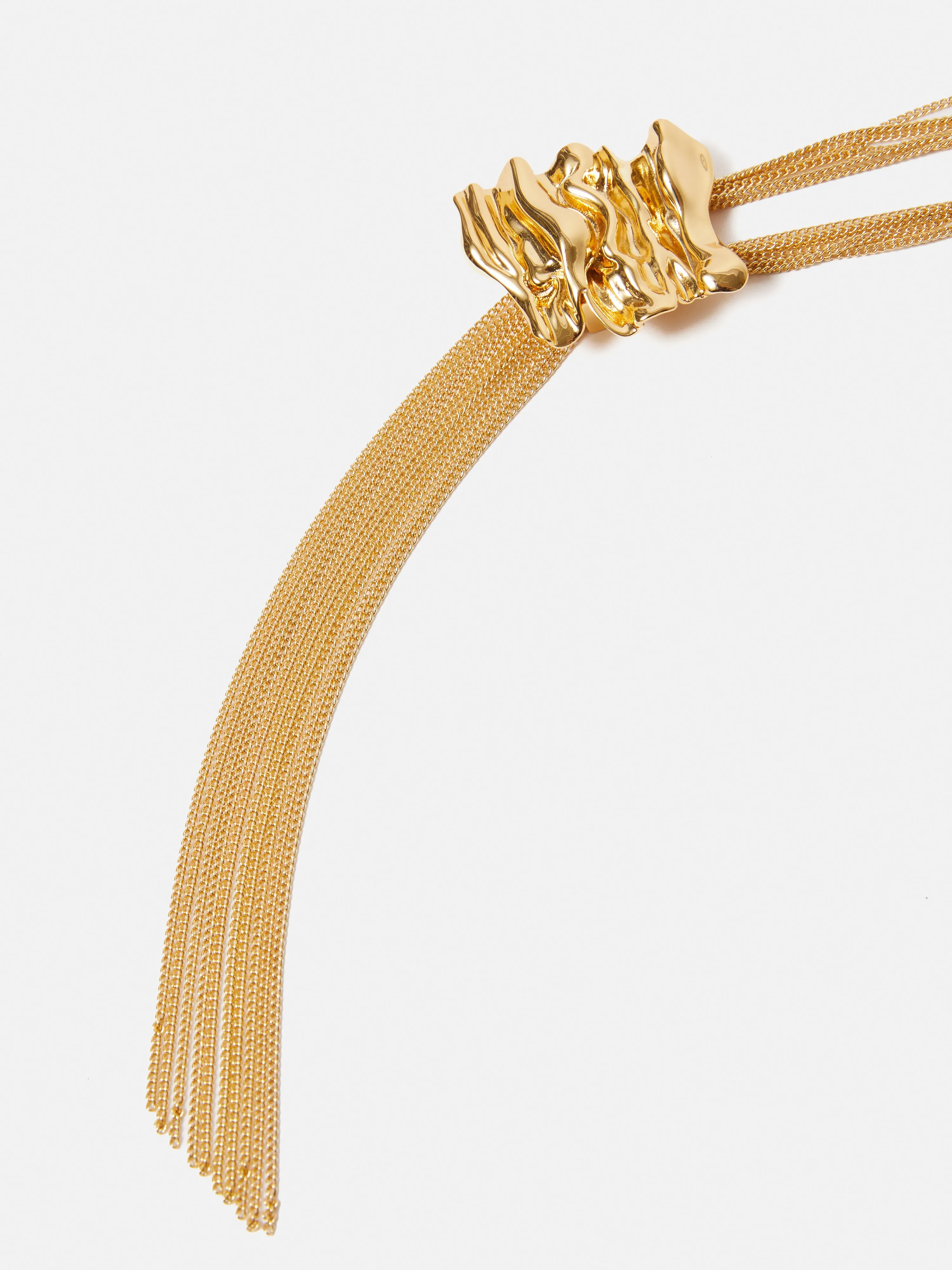 Crumpled Textured Necklace | Gold