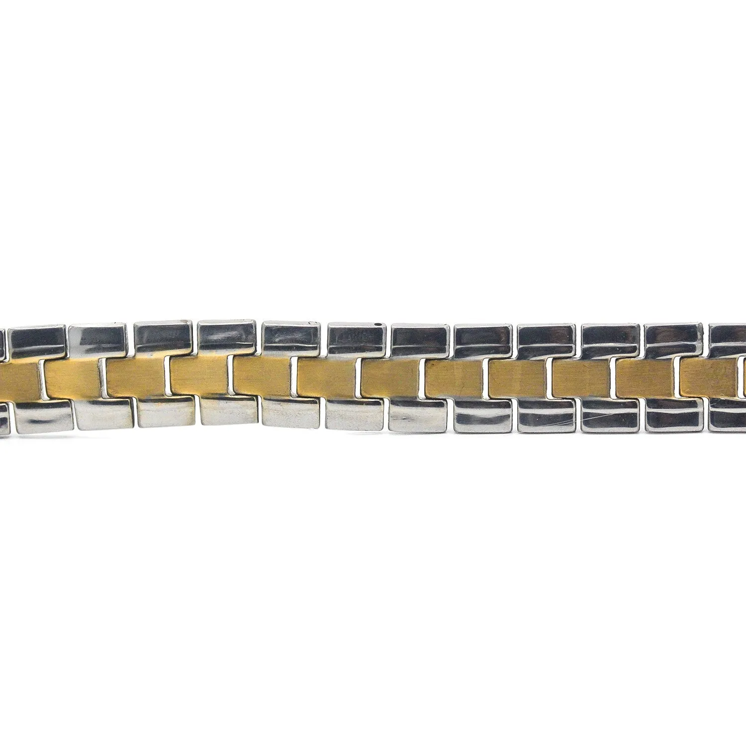 Decorative Men’s Stainless Steel Bracelet Fashion Wrist Band (Silver/Gold)