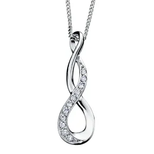 Diamond and White Gold Infinity Twist Pendant