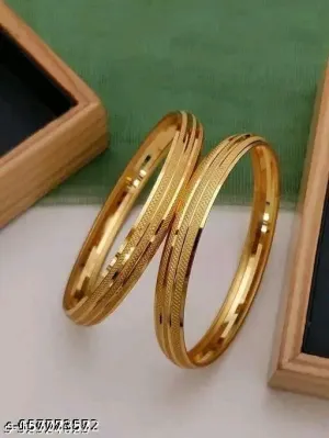 Elegant Gold-Plated Bangle Set – Stylish &amp; Affordable Accessory