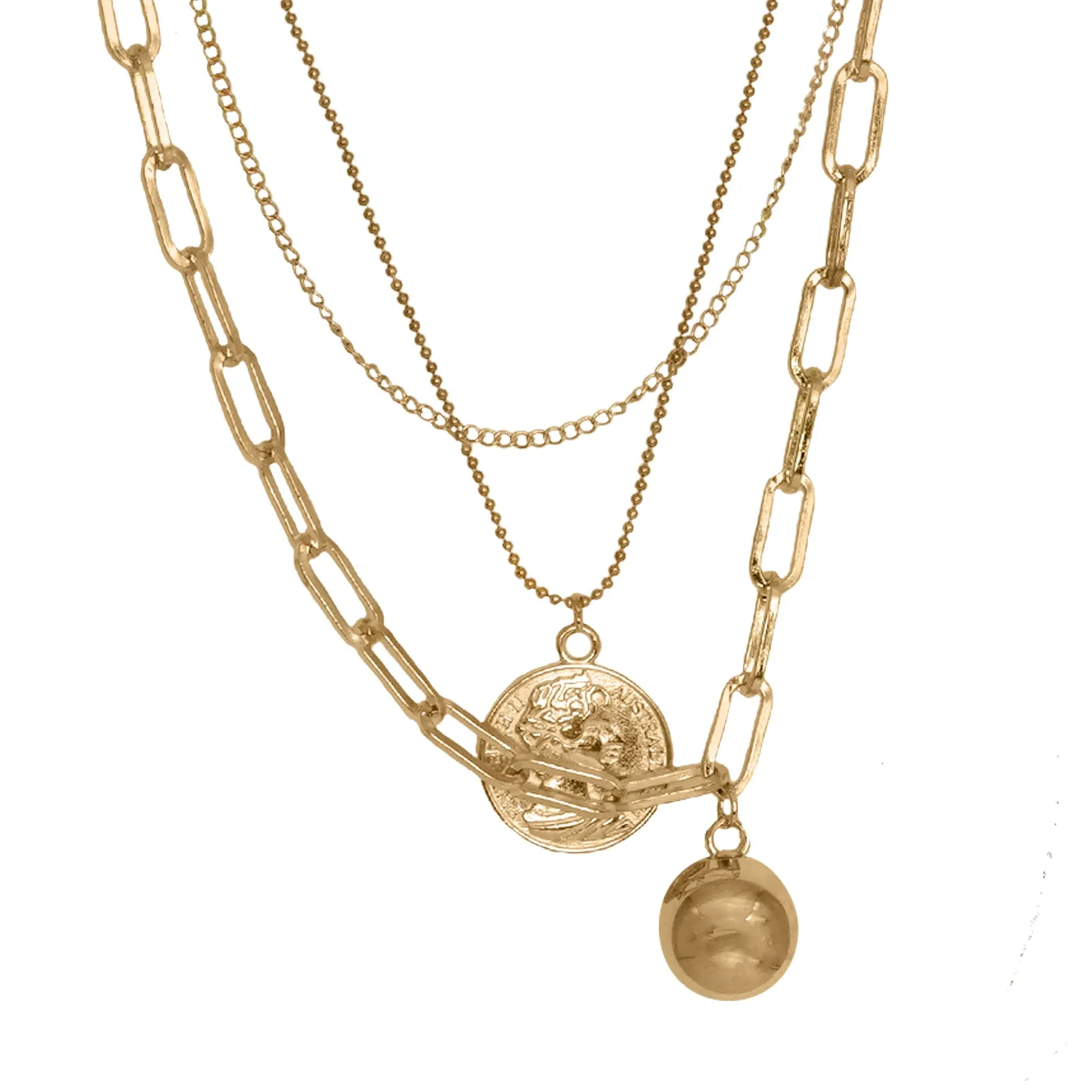 Etta Gold Link Chain Layered Necklace