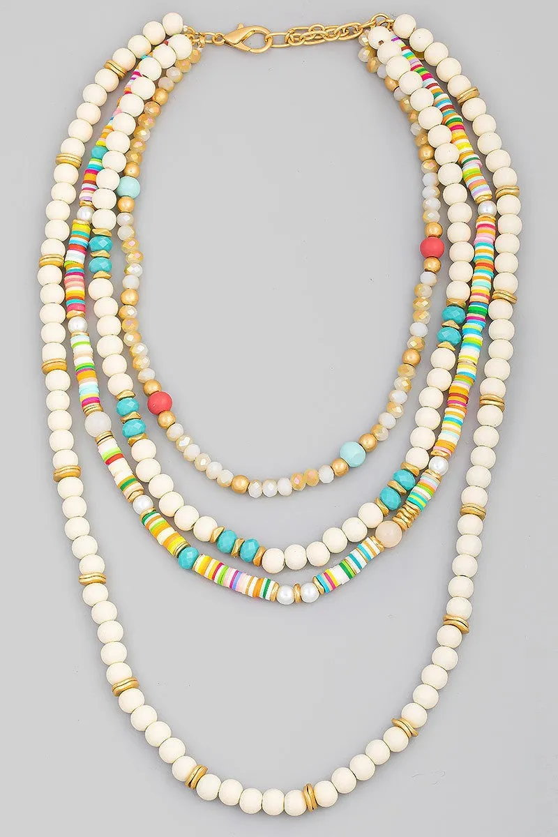 FMN143 Mixed Bead Layered Necklace