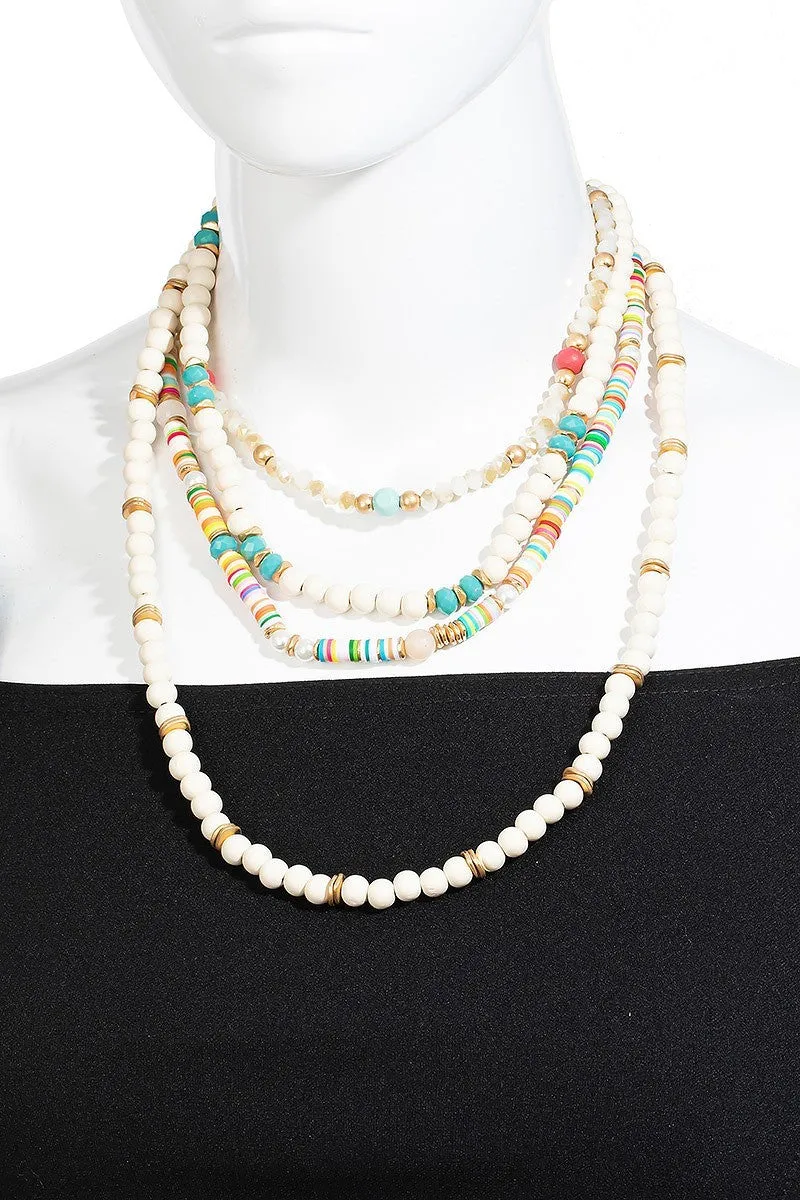 FMN143 Mixed Bead Layered Necklace