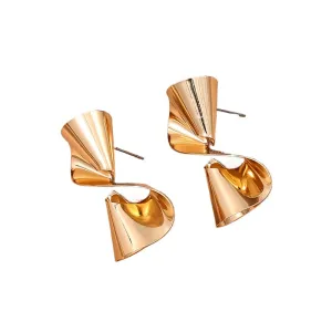 Glossy Twisted Metal Earrings for Trendy Women