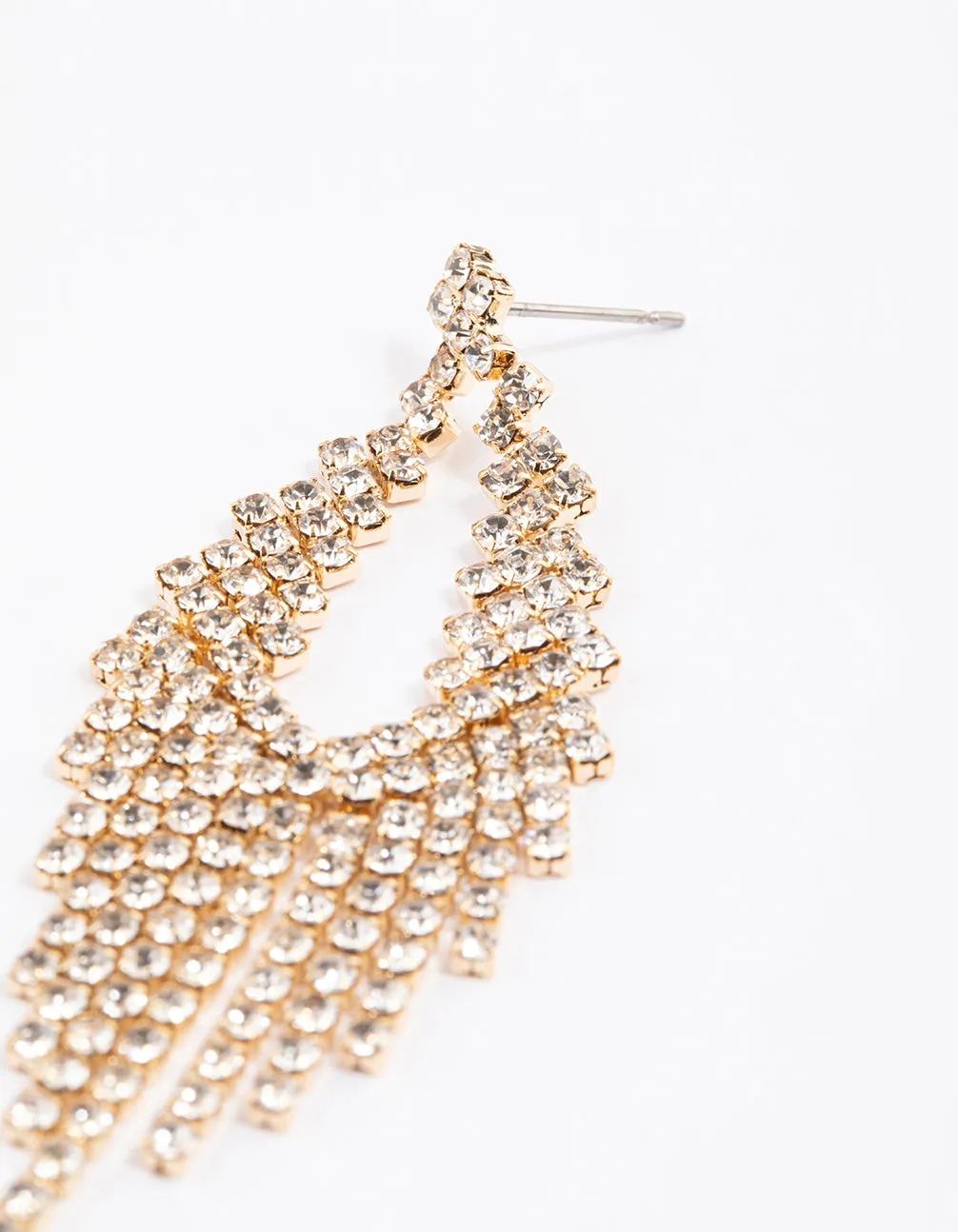 Gold Cup Chain Cascade Earrings