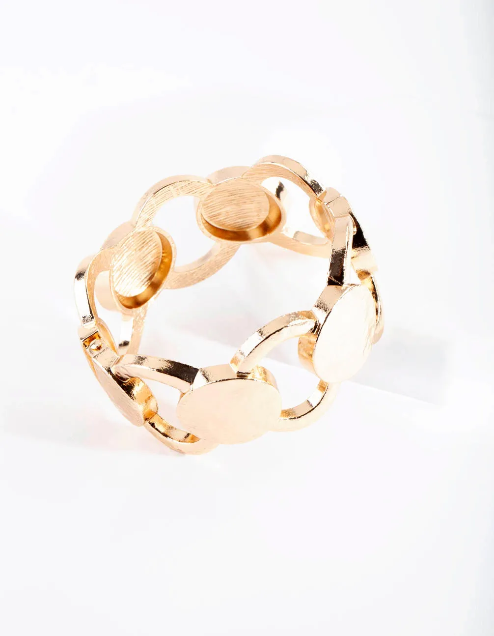 Gold Hammered Link Bangle