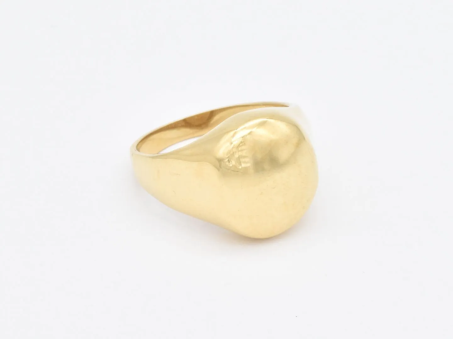 Gold Signet Ring - Chunky Dome Ring - Gold Dome Ring