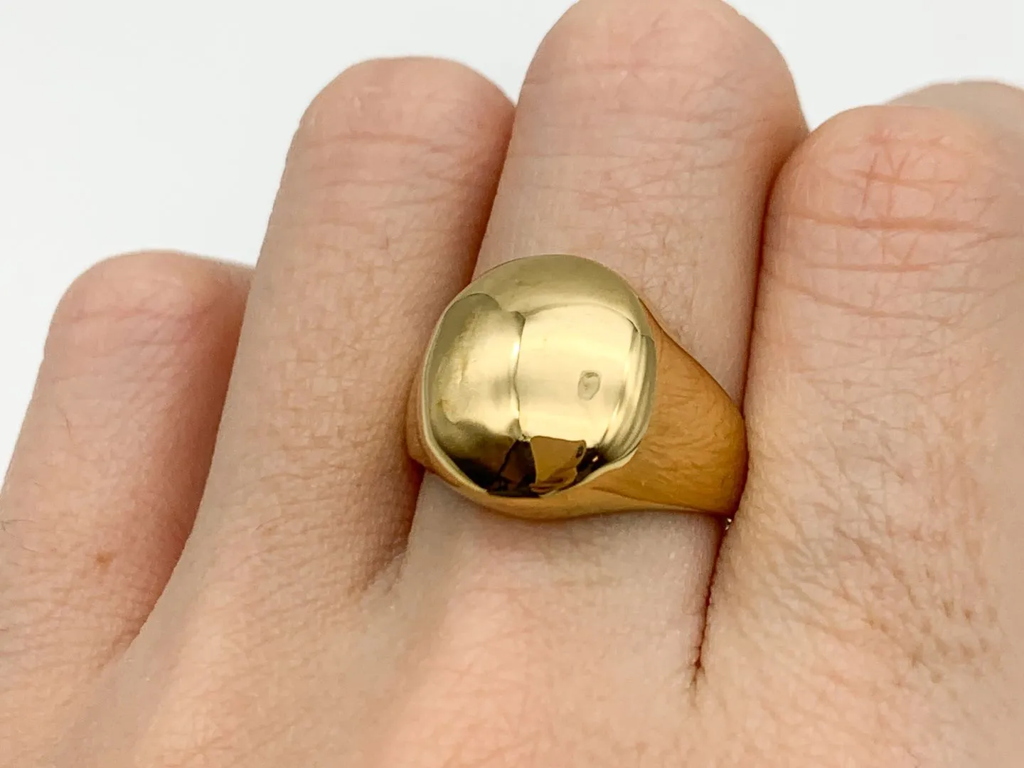 Gold Signet Ring - Chunky Dome Ring - Gold Dome Ring