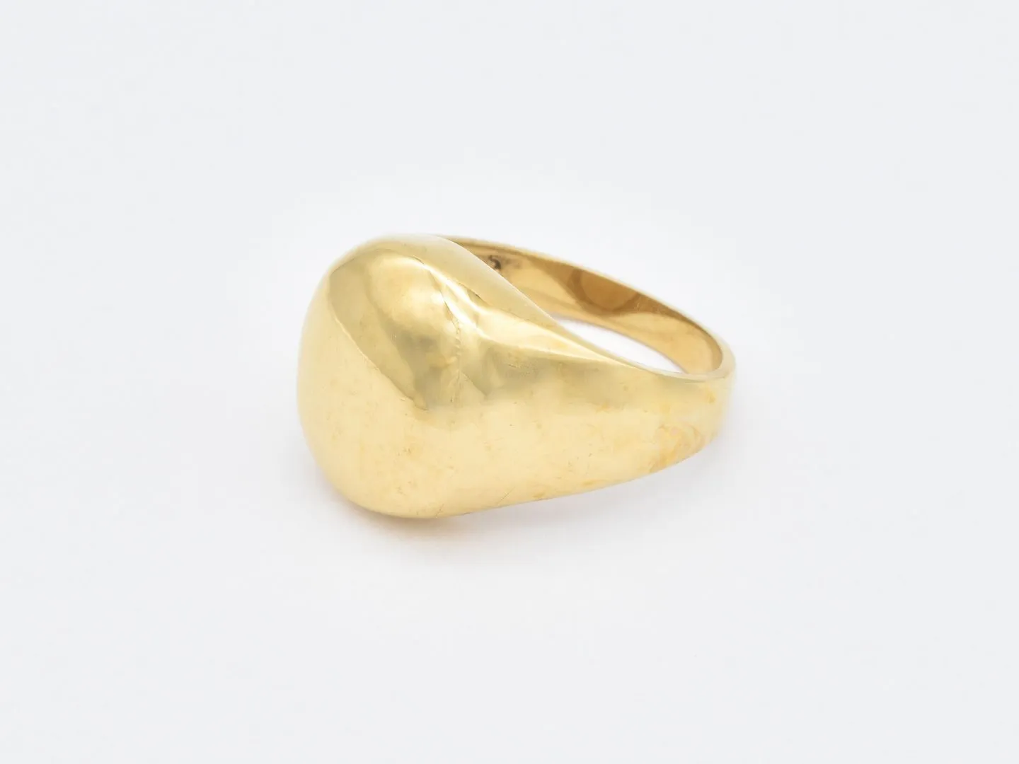 Gold Signet Ring - Chunky Dome Ring - Gold Dome Ring