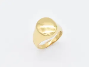 Gold Signet Ring - Chunky Dome Ring - Gold Dome Ring