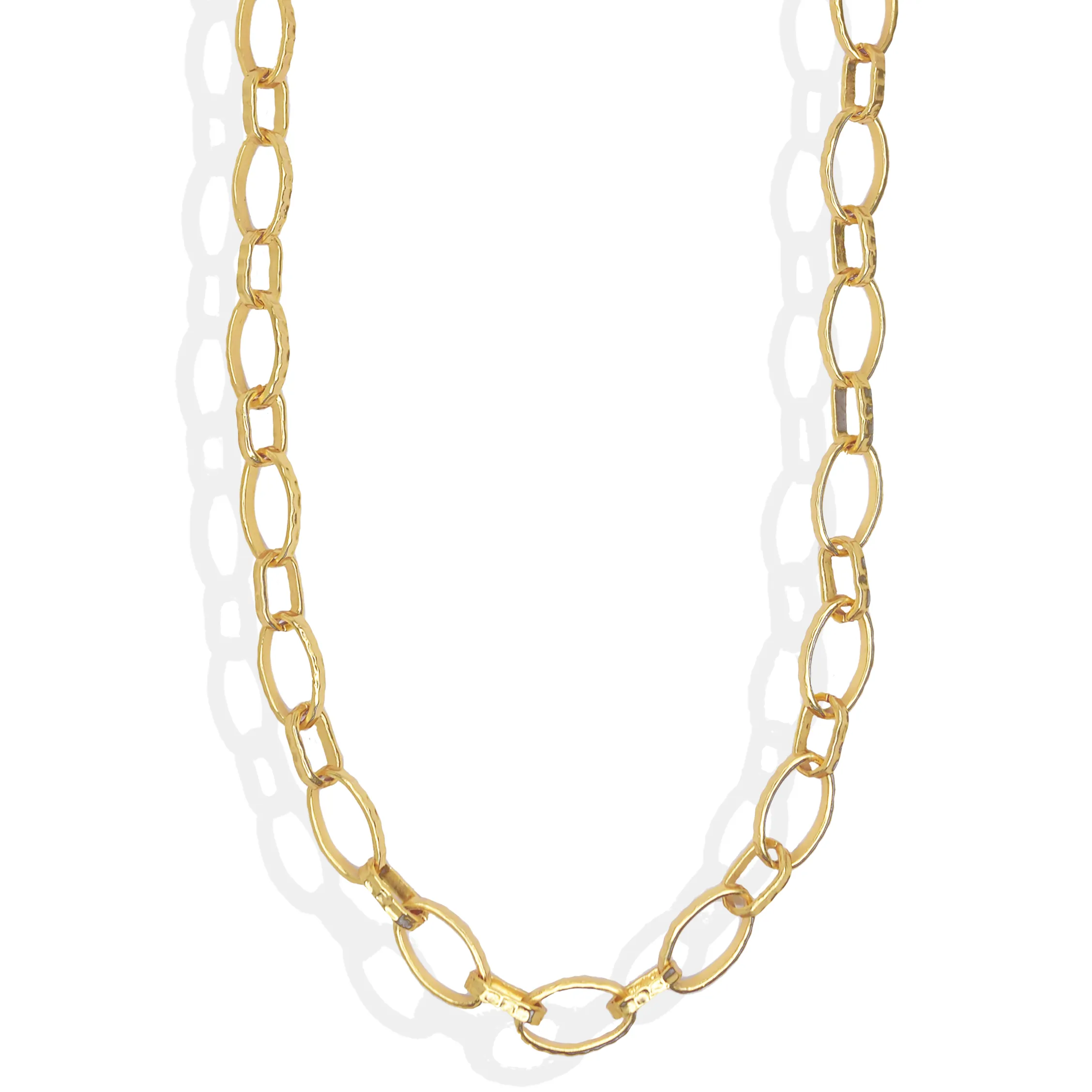 Hammered Link Long Chain