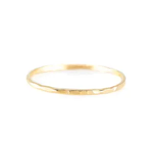 Hammered Stacking Ring in Gold