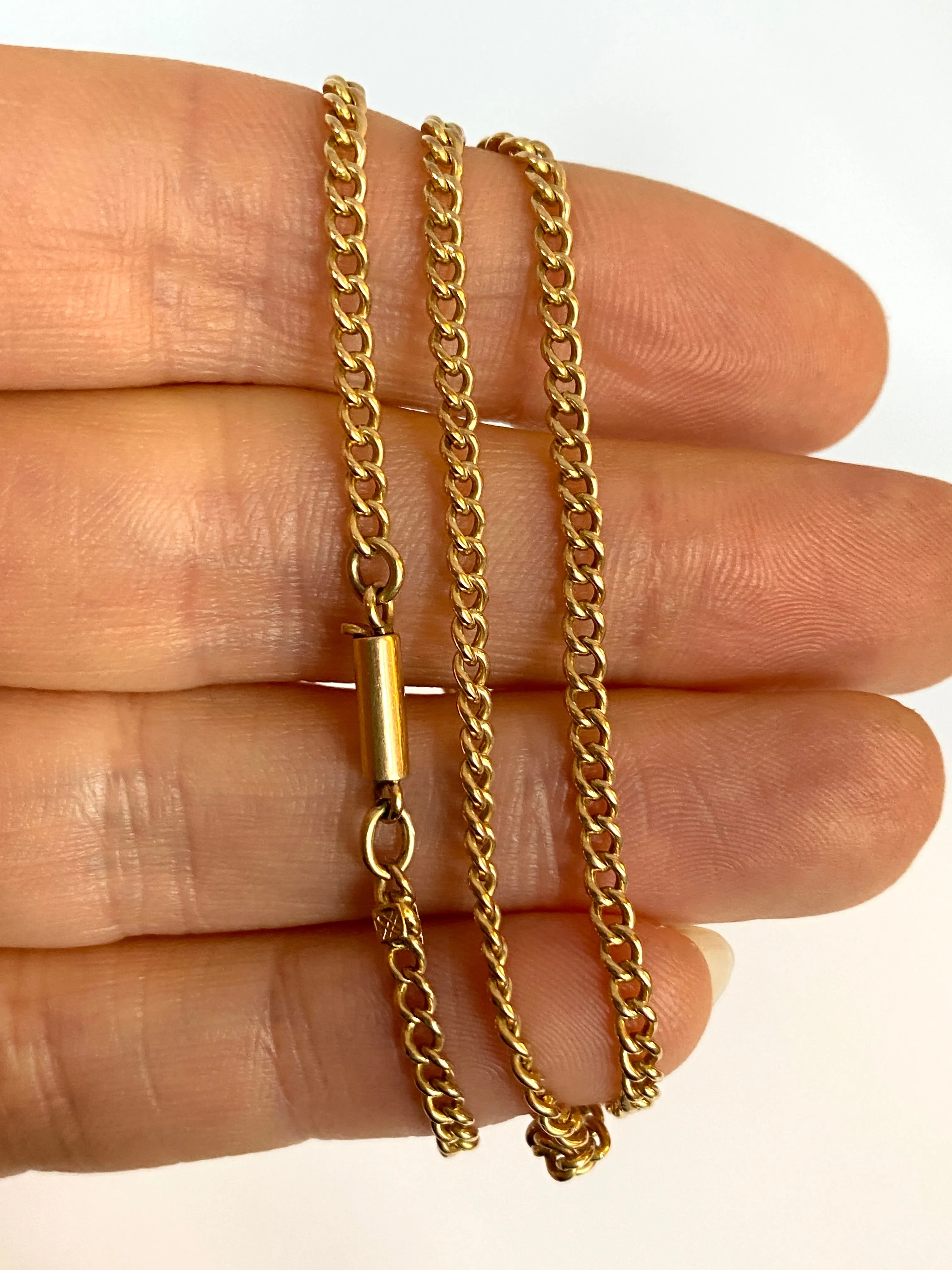 Heavy, Antique, 15ct Gold, 18 inch curb chain (9.04g)