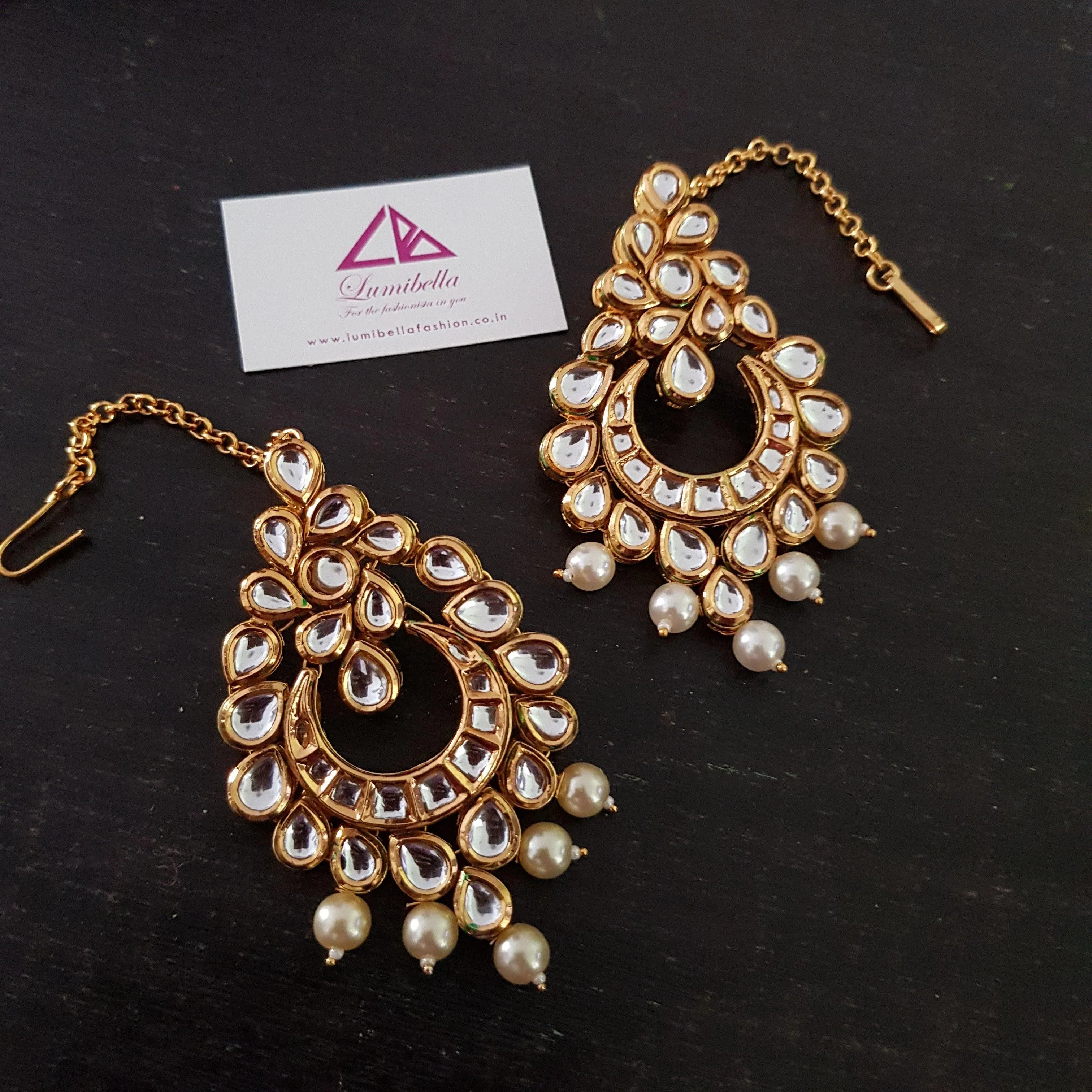 Heavy work Designer Kundan Bridal Earrings