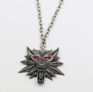 Hot Sale Pendant Wizard Witcher 3 Medallion Pendant Necklace Wolf Head Necklace U Pick Color Halloween Necklace & Pendants