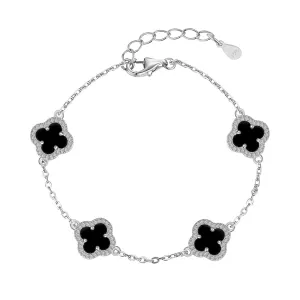 Iced Flora Black Clover Bracelet