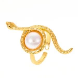 Jailyn Snake Pearl Ring