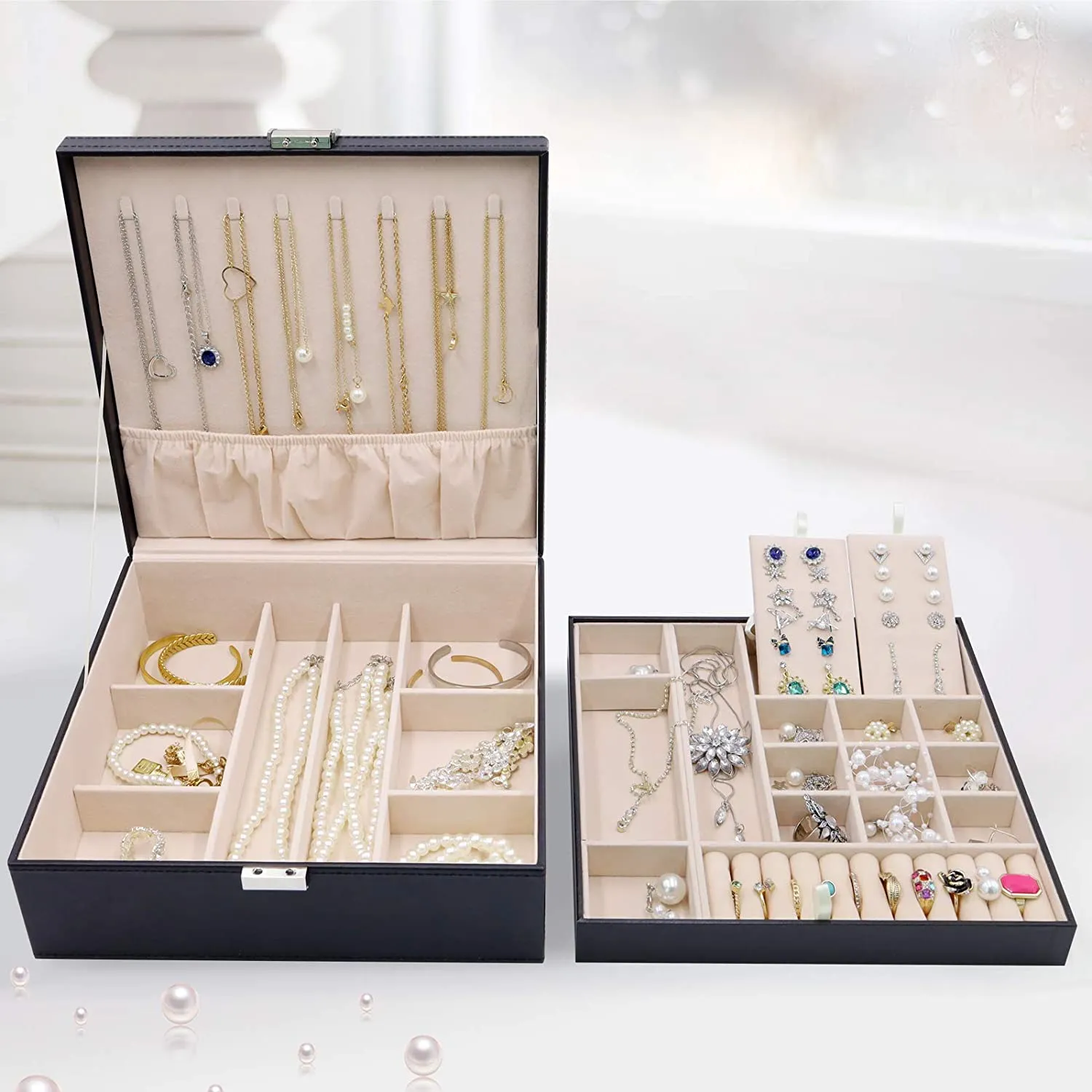 Jewelry Box Storage Case with Two Layers Display | ProCase