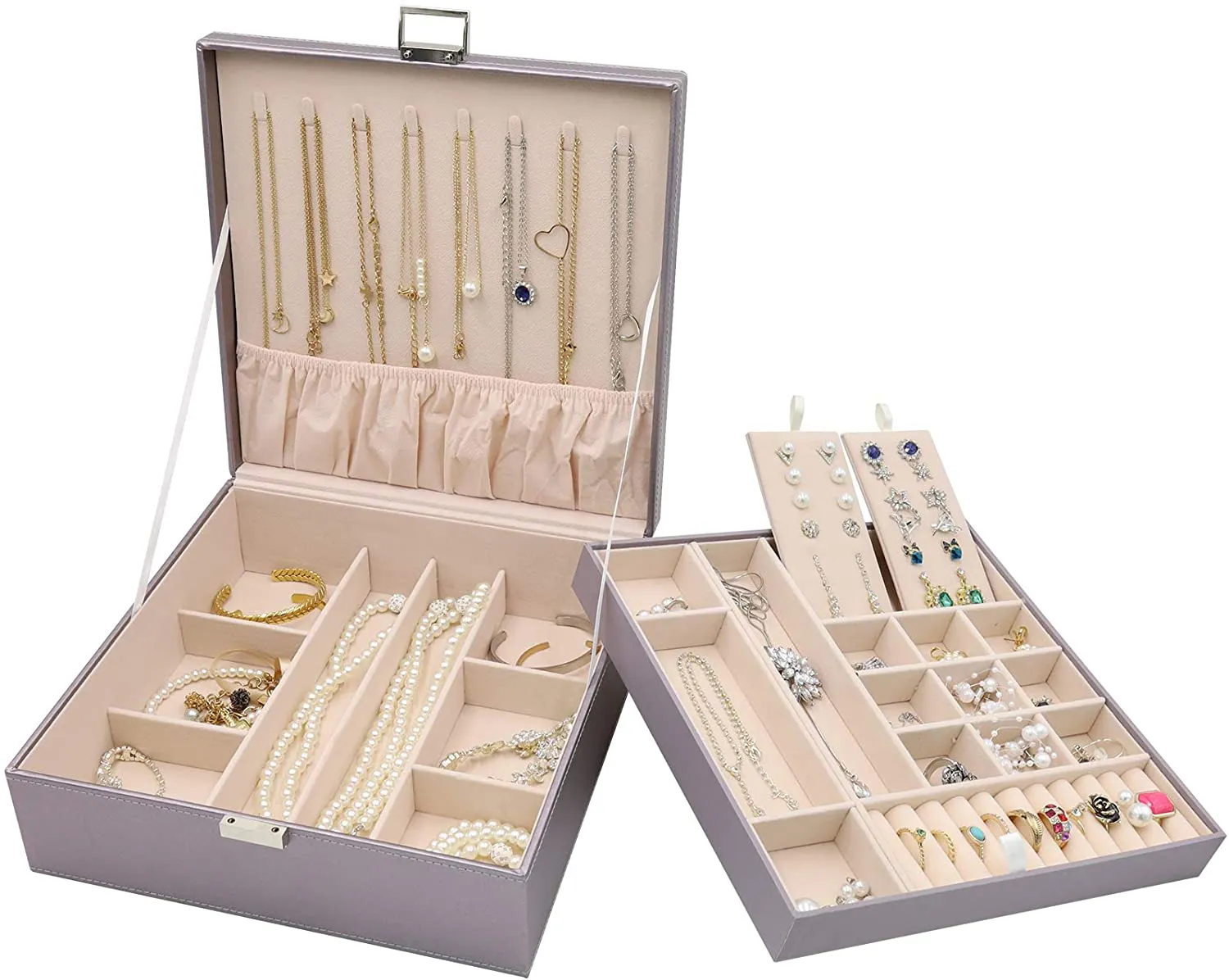 Jewelry Box Storage Case with Two Layers Display | ProCase