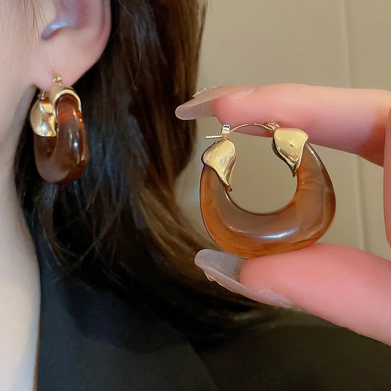 Just Lil Things  Brown Hoop Earrings jlt11281