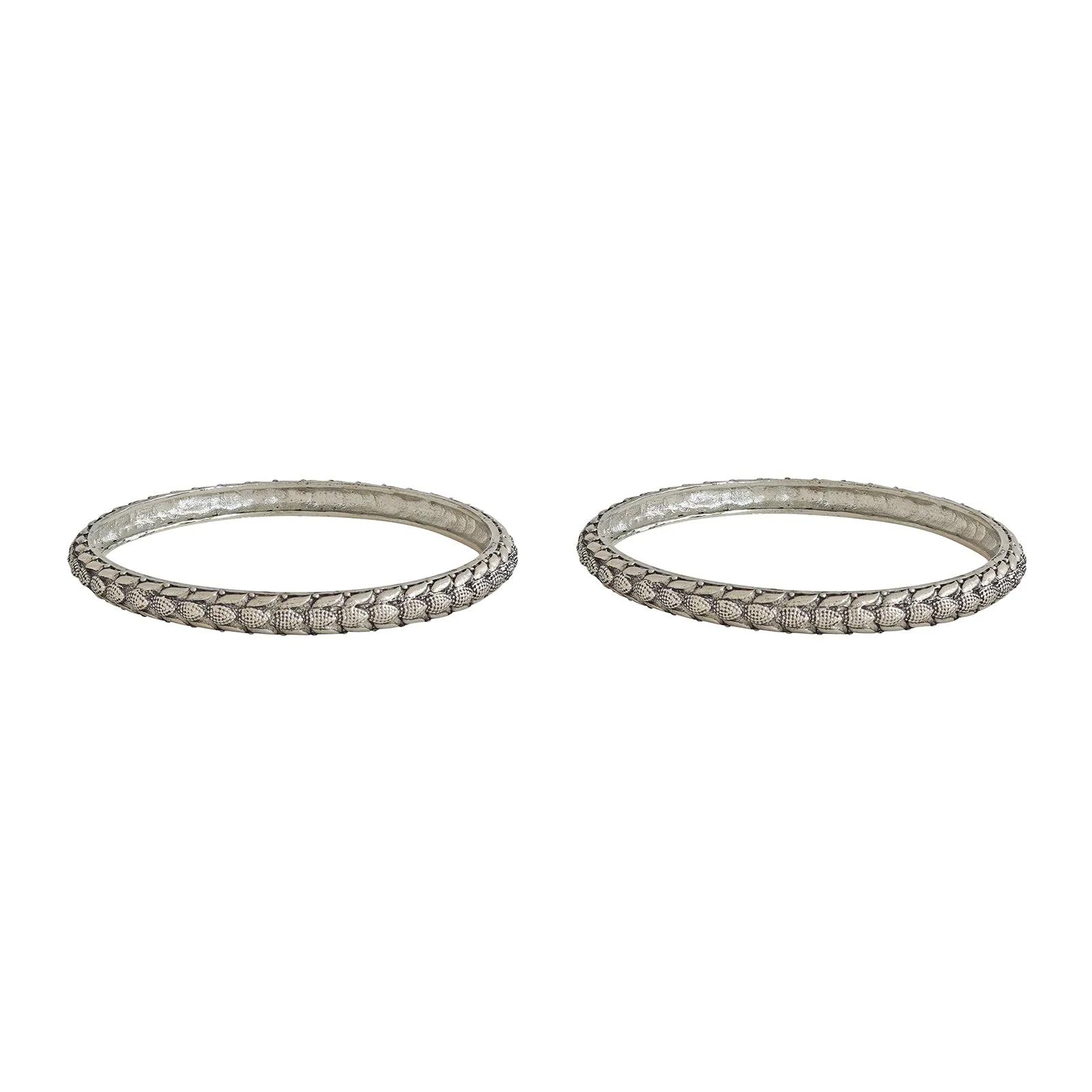 Kamboja Silver Oxidized Bangles