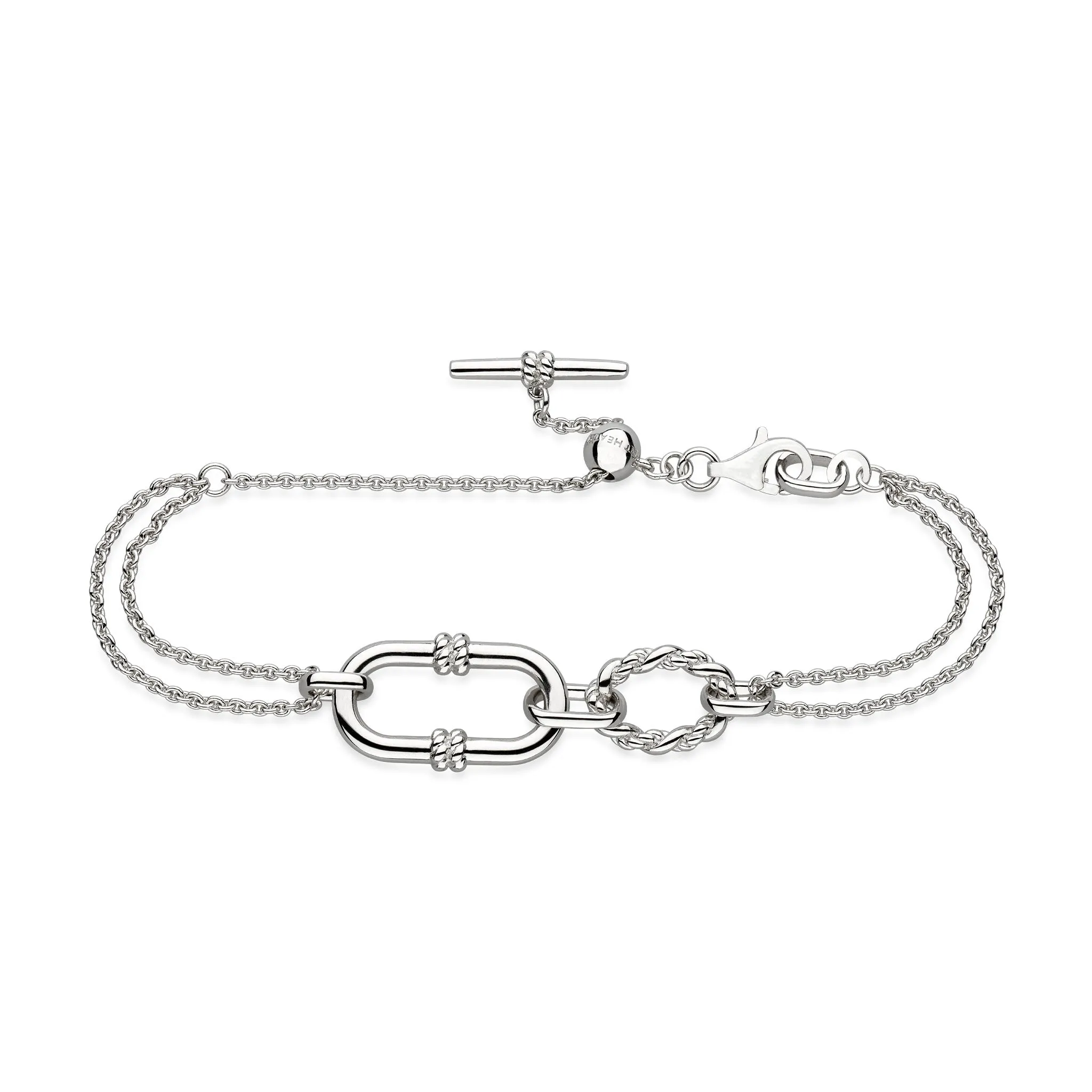 Kit Heath Marina Rope Link Duo Grande Twin Chain 7" Slider Bracelet 71097RP