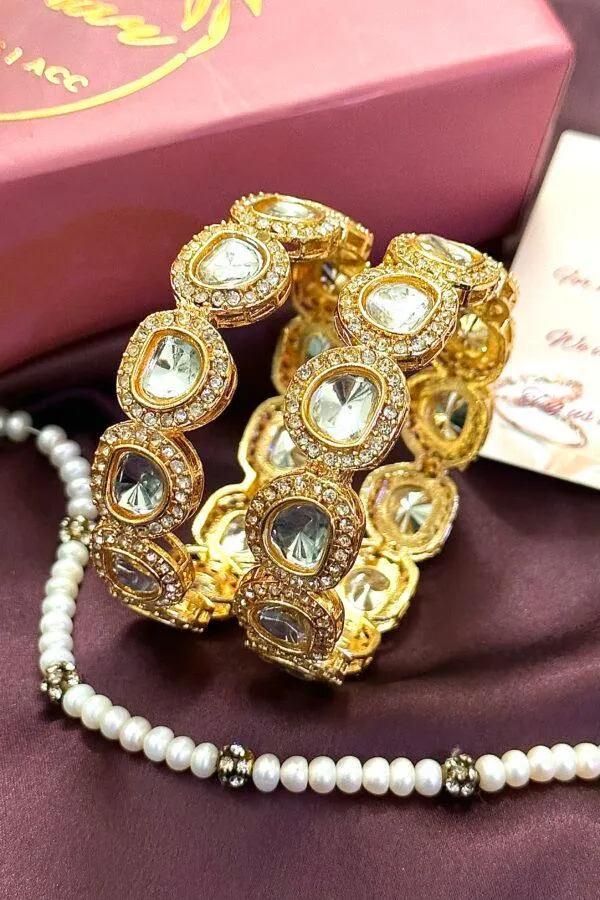 kundan Bangles Polki Bangle Set, Gold Plated Bangle Kundan Polki Bangles Kada Bangles India Jadau Jewelry Sabyasachi Jewelry Kundan Bracelet