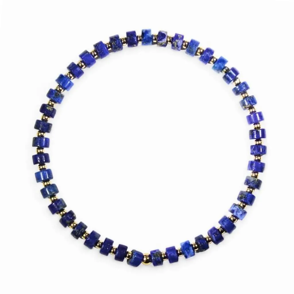 Lapis Lazuli & 14K Gold Minimalist Bracelet