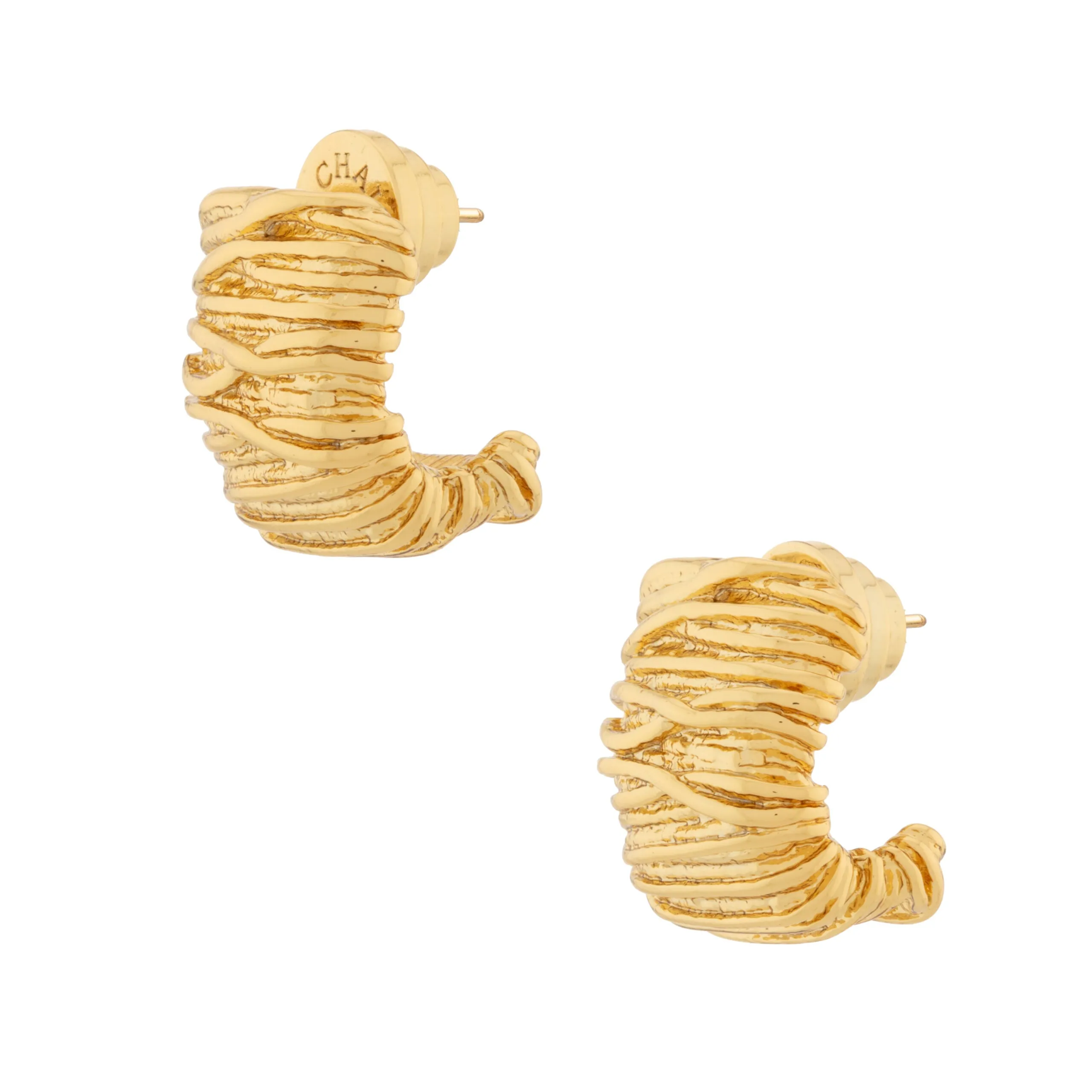 *LAST ONE!* Talis Chains Textured Nugget Earrings - Gold