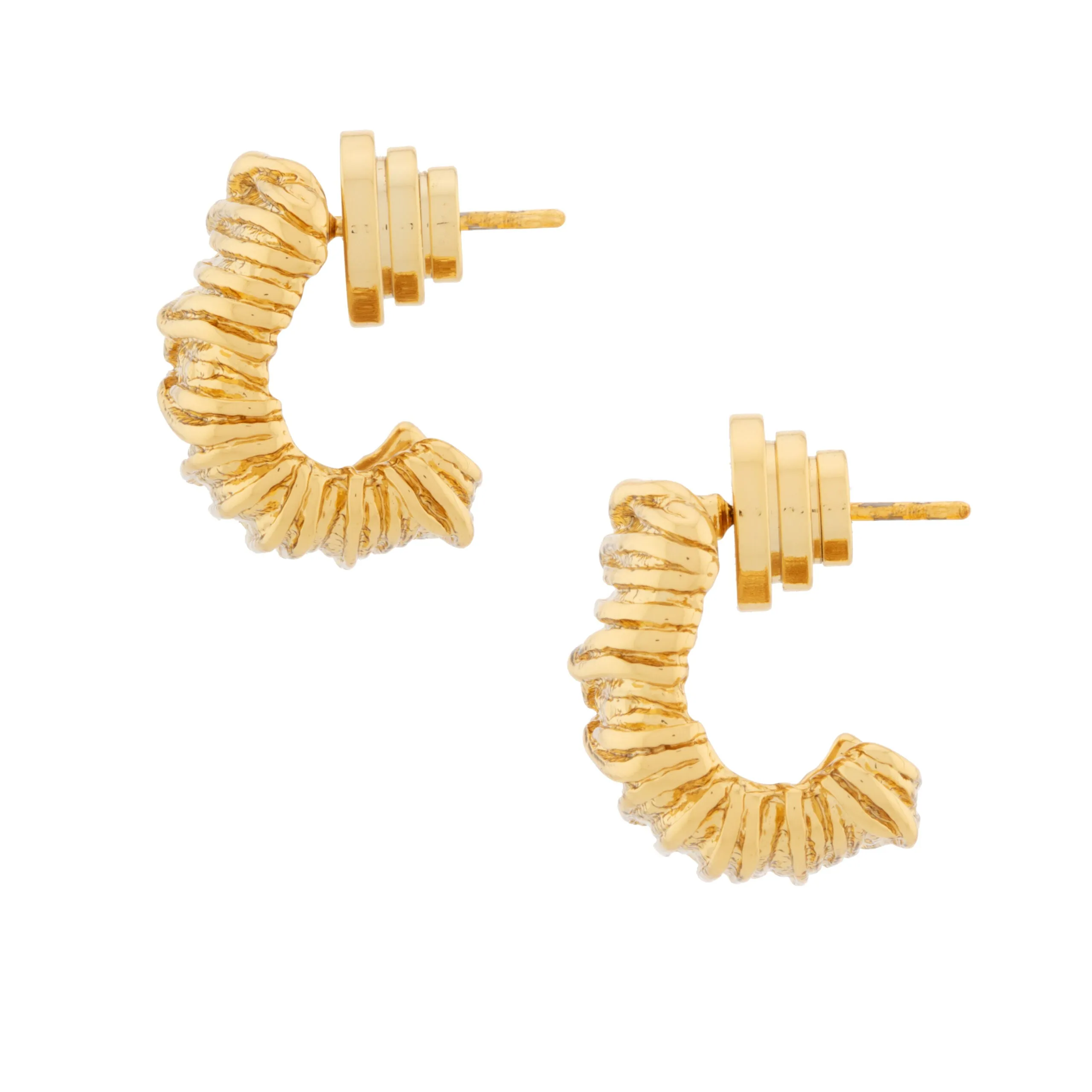 *LAST ONE!* Talis Chains Textured Nugget Earrings - Gold