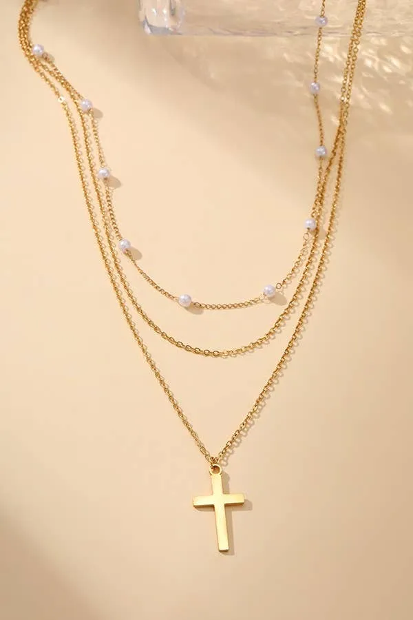 Layered Cross Necklace