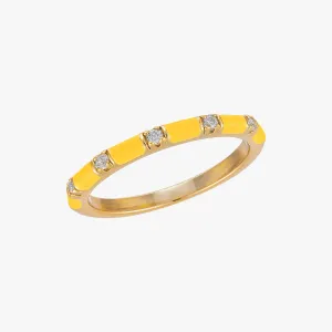 Lemon Yellow CZ Stacker Ring