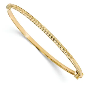 Leslie 10k Yellow Gold Polished Textured Bangle