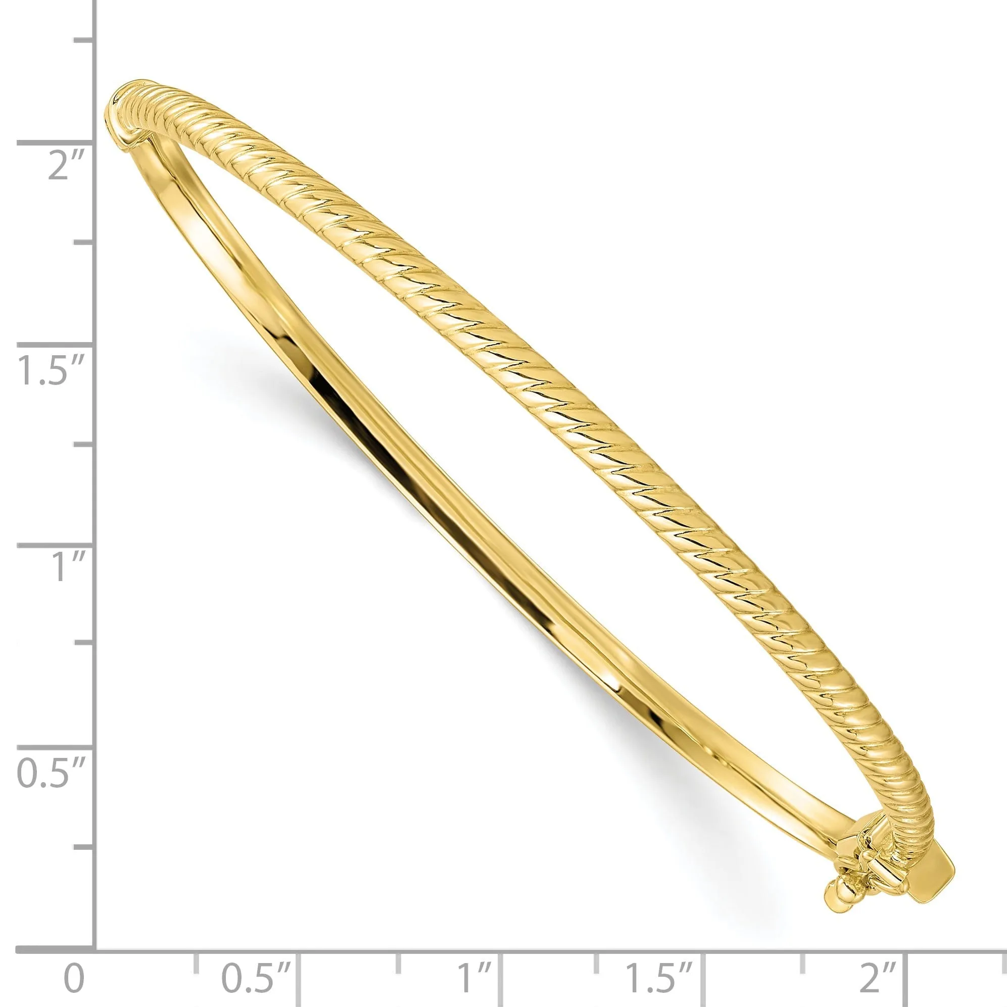 Leslie 10k Yellow Gold Polished Textured Bangle