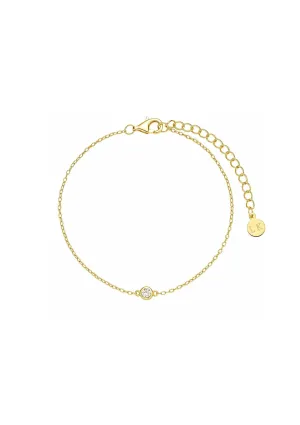 Lola Knight - Tiffany Bezel Set Crystal Bracelet - 18K Gold