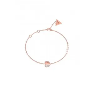 Lovely Guess Pave Heart Charm Rose Gold Bracelet UBB03036RGL