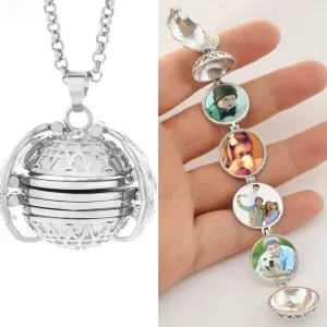 Magic 4 Photo Pendant Memory Floating Locket Necklace Angel Wings Flash Box Fashion Album Box Necklaces