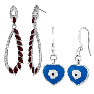 Mahi Combo of Dangler and Evil Eye Earrings