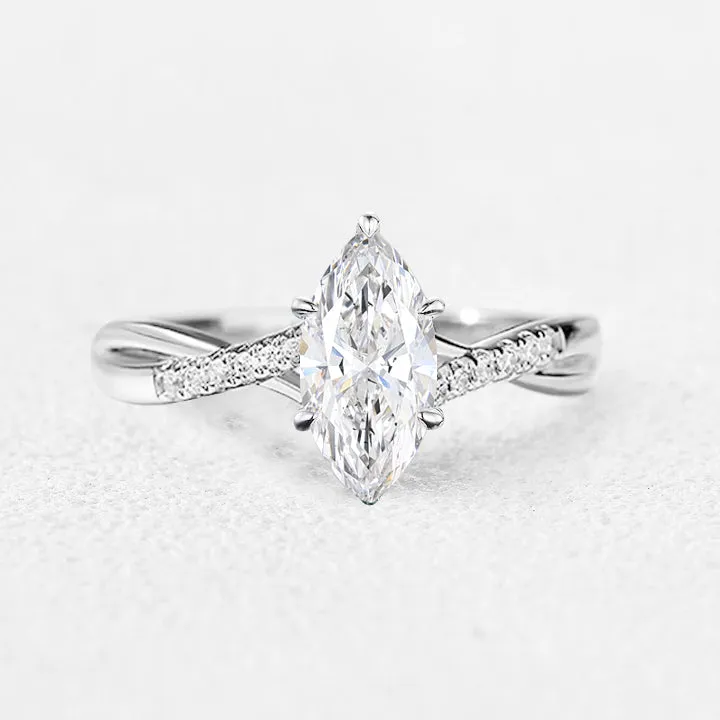 Marquise Cut Moissanite Classic Infinity Engagement Ring