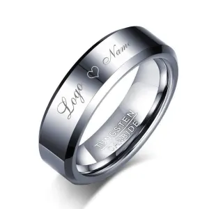 Men's Tungsten Custom Engraving Wedding Band