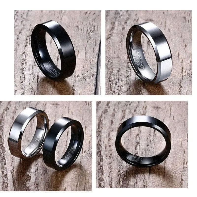 Men's Tungsten Custom Engraving Wedding Band