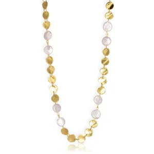 Mini Coin and pearls long Necklace