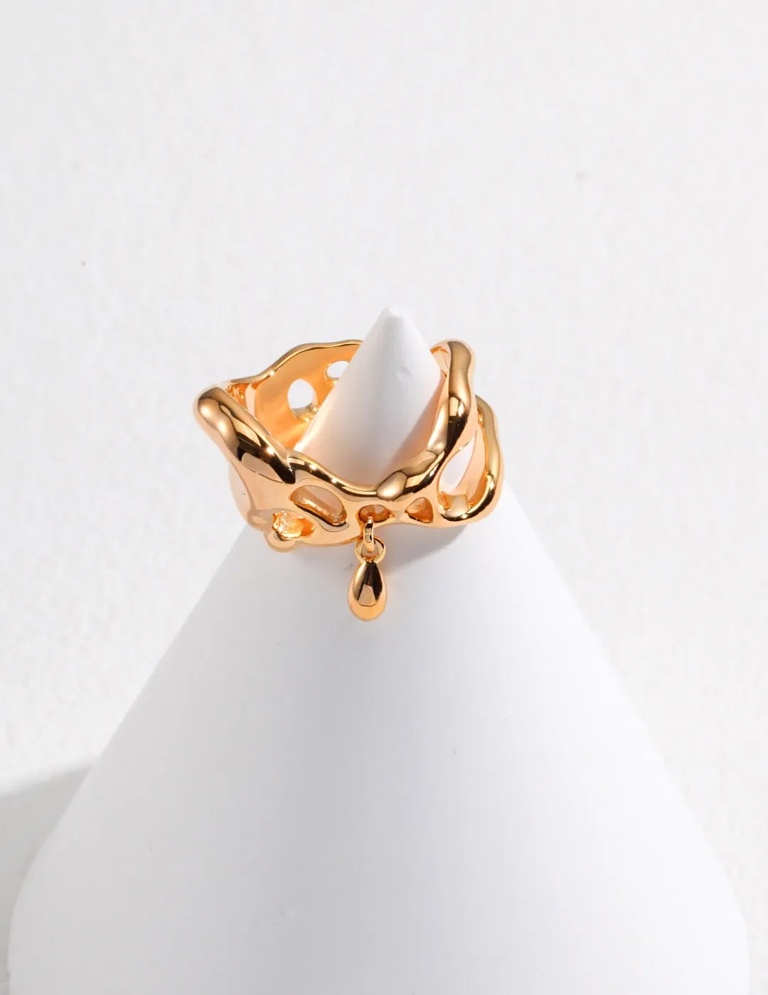 Minimalist Irregular Teardrop Pendant Ring